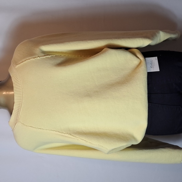 Upcycled Emblessished Peace Sign H&M  Pale Yellow  Sweatshirt - Picture 3 of 5